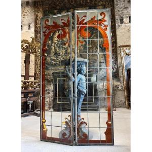 Pair Of Stained Glass From The 1900s - Decorative Elements