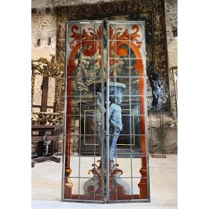 Pair Of Stained Glass From The 1900s - Decorative Elements