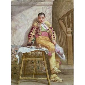 Painting On Porcelain The Bullfighter 