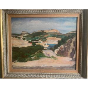 Hilly Landscape By Lucien Maissieux