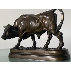Bull By Louis Vidal (the Blind) Known As Vidal-navatel (1831-1892) - 