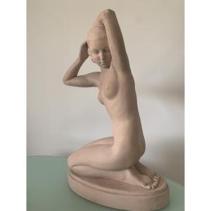 Zoltan Kovasz (1883-1952) Kneeling Nude Woman Plaster