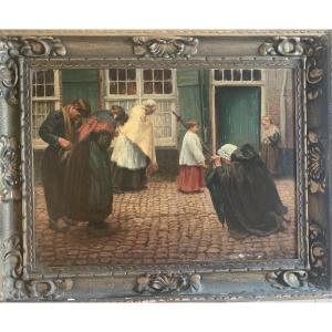 The Procession By Georges Hippolyte Dilly, Painter From Lille 