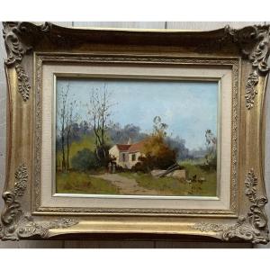 Landscape By Eugène Galien Laloue, Signed With The Pseudonym L. Dupuy