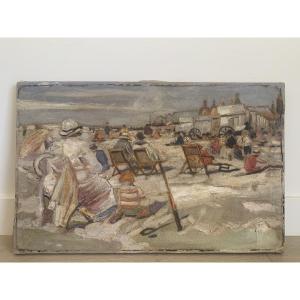 Beach Scene From The First Half Of The 20th Century 