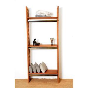 Vintage Modular Shelf In Wood, Teak And Brass