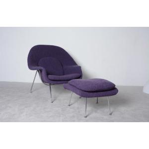 “womb Chair” Armchair And Its Ottoman Designed By Eero Saarinen Produced By Knoll