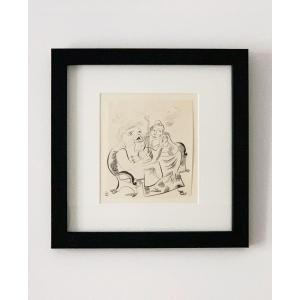 Mathieu Rosianu (1897-1969), Couple, Indian Ink On Paper