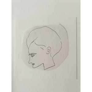 Mathieu Rosianu (1897-1969), Head In Left Profile, Circa 1930, Ink On Paper