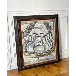 Marie-thérèse Bourrat (born In 1938), Brasserie Georges In Lyon, 1994, Oil On Canvas