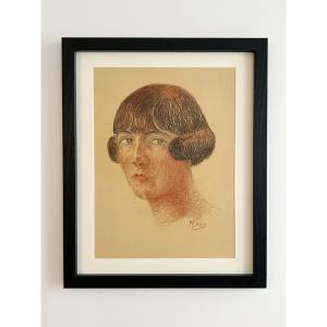 Marcel Coucy (1885-1957), Portrait Of A Woman, Drawing
