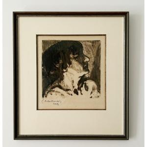 Pierre Combet-descombes (1885-1966), Portrait Of An Androgynous Woman, 1919, Monotype