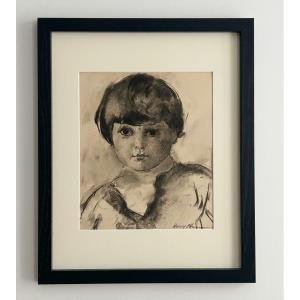 Henry Ottmann (1877-1927), Baby, Charcoal On Papier