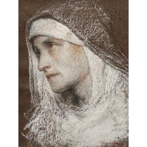 Désiré-françois Laugée (1823-1896), Woman, 1883, Three Crayons