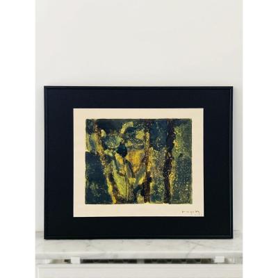 Pierre Montheillet (1923-2011) - Composition In Green And Yellow