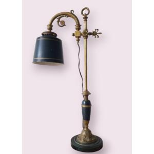 Exceptional Bouillotte Desk Lamp In Bronze, Electrified