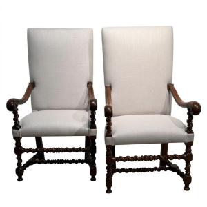 Pair Of Louis XIII Armchairs