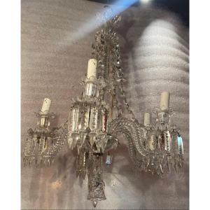1950′ Crystal Chandelier 5 Arms Baccarat