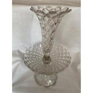 1950′ Baccarat Cup With Cornet Signed ø 28 Cm H 47 Cm