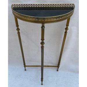 1970′ Console 1/2 Moon Gilt Bronze Maison Jansen 45 X 23 Xh 79 Cm