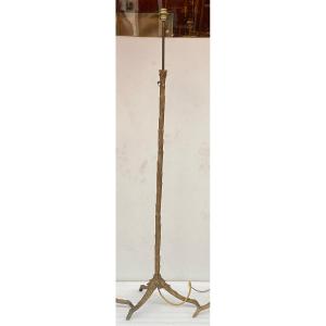 1970′  Patinated Bronze Floor Lamp  Maison Charles Palmier Model