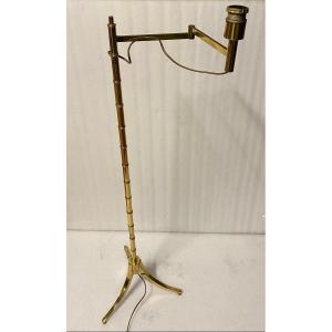 1970′ Articulated Gilt Bronze Tripod Art Deco Style Reading Lamp