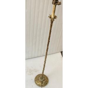 1970′ Bronze Floor Lamp Maison Charles Decor Palm Tree H 166 Round Base