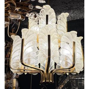 1970′ Chandelier 15 Bulbs And 2 Levels,carl Fagerlund Cristal Diameter 55 X H 77 Cm