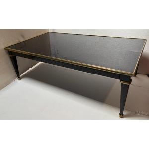 1950/70 Gerard Mille For Maison Jansen Coffee Table Black Lacquered Wood 121 X 71 Cm