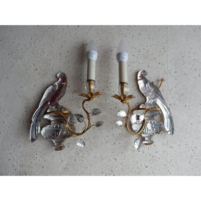 1970 ′ Pair Of Wall Lights Maison Baguès Au Parroquet A Un Bras