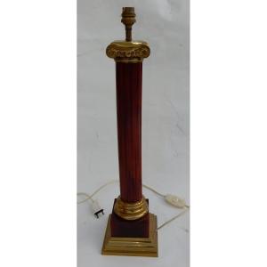 1950/70 Maison Jansen Lamps, Bronze And Bakelite, Amber Color