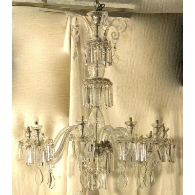 1890 'bohemian Crystal Chandelier 10 Arms Of Light