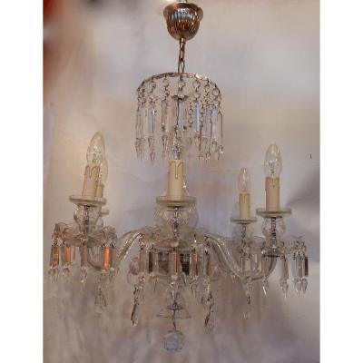 1950 ′ Crystal Chandelier From Bohemia Or Baccarat 6 Arms