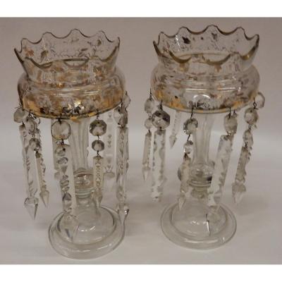 1880 ′ Pair Of Baccarat Pineapple Door Decor In Gold