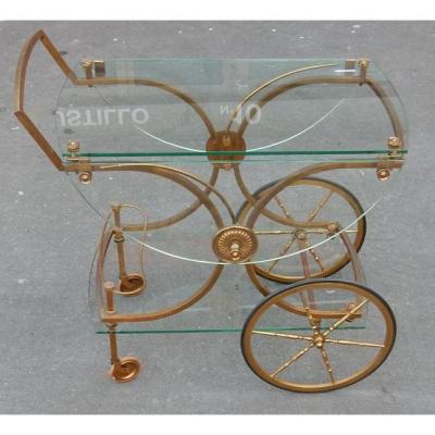 1950/70 'rolling Bar In Bronze Maison Jansen