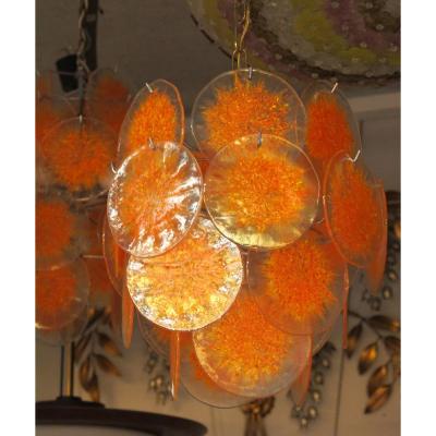1970 ′ Venini Vistosi Style Chandelier 26 Pieces