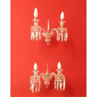 1950 ′ Pair Of Baccarat Dagger Sconces Tors Model