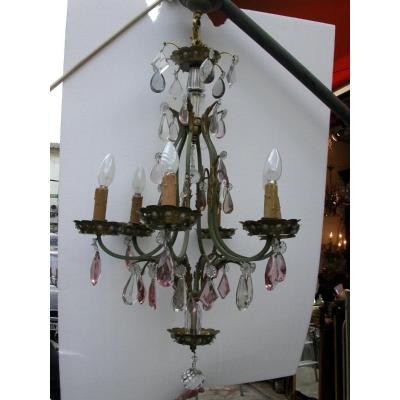 1920 ′ Chandelier With Its Baguès Style Appliques