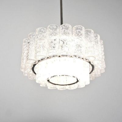 1970 ′ Venini Doria Chandelier With 2 Levels And Glass Elements