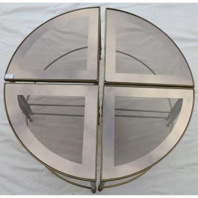 1950/70 ′ 4 Maison Baguès Tables In Bronze Forming Round Table