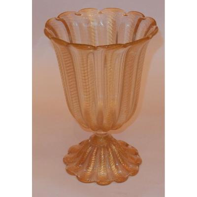 1970 ′ Barovier & Toso Style Murano Crystal Vase
