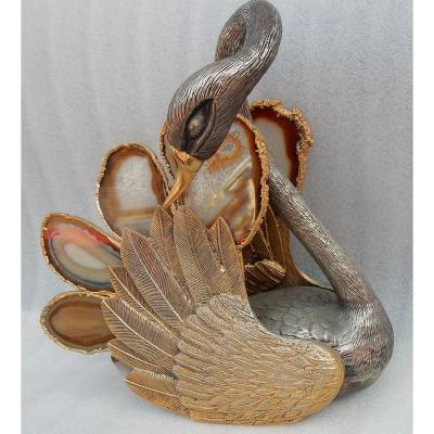 1970 ′ Swan Magazine Holder Style Duval Brasseur