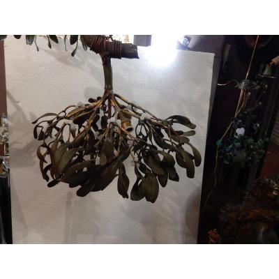 1900 'boule De Mistletoe In Bronze Art Nouveau Chandelier Has 4 Lights Diameter 50 Cm