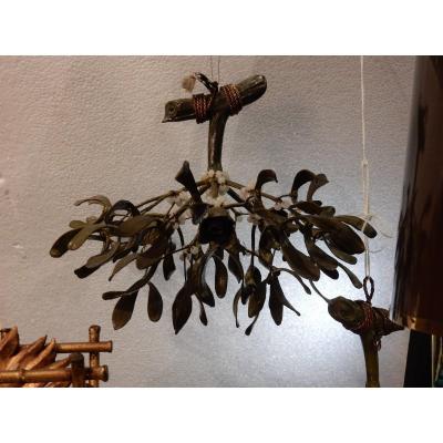 1900 ′ Ball Gui Chandelier In Bronze Art Nouveau Has 3 Lights Diameter 45 Cm