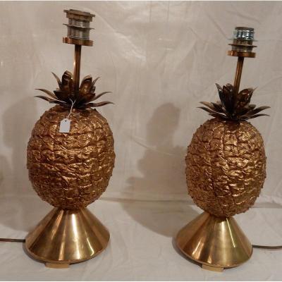 1970 ′ Pair Of Pineapple Lamps