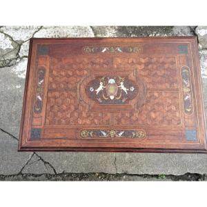 1870/1900 Worker Napoleon III With Children Richly Inlaid All Faces