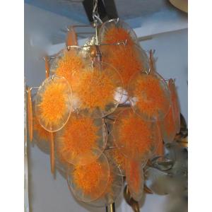 1970 ′ Venini Vistosi Style Chandelier 27 Pieces