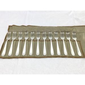 Christofle - 12 Dessert Forks Dax