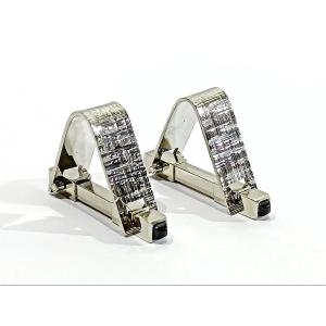 Pair Of Cufflinks In White Gold And Sapphires