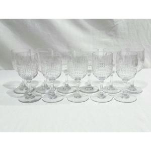 Baccarat – 11 Nancy White Wine Glasses